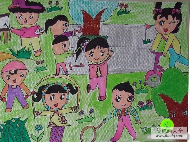 六一儿童节风景画