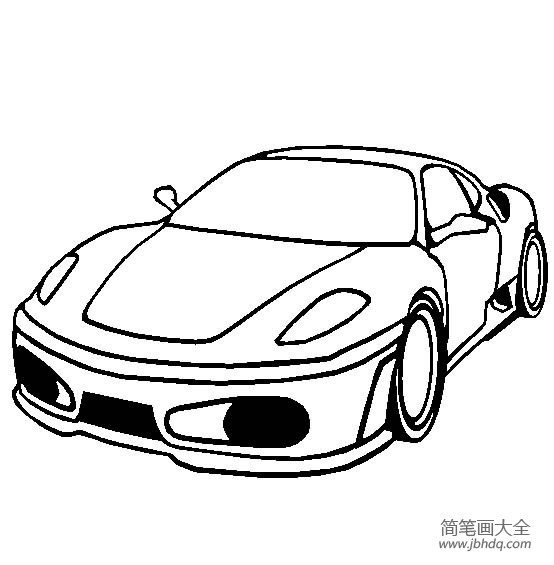 法拉利超级跑车简笔画图片(2)_小汽车简笔画-简笔画大全