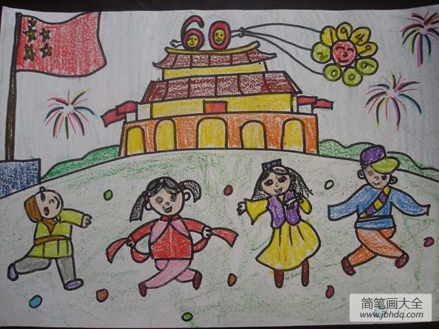 祝福祖国生日,国庆节儿童绘画作品欣赏