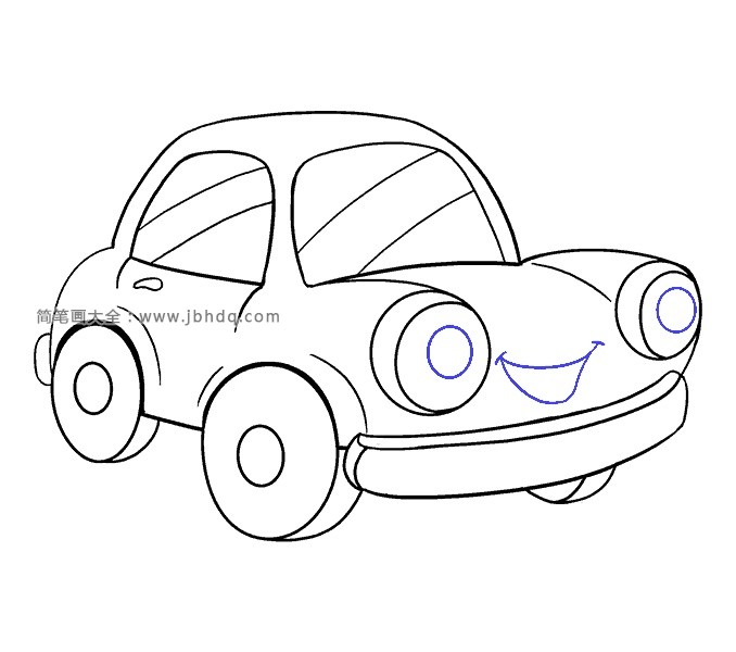 简笔画教程:画卡通小汽车的详细步骤