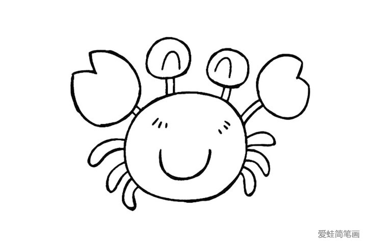 8张卡通小螃蟹简笔画的画法_螃蟹-简笔画大全