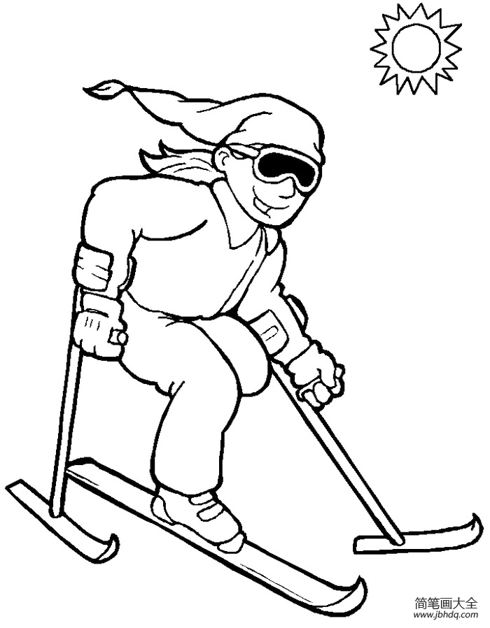 滑冰大人简笔画图片
