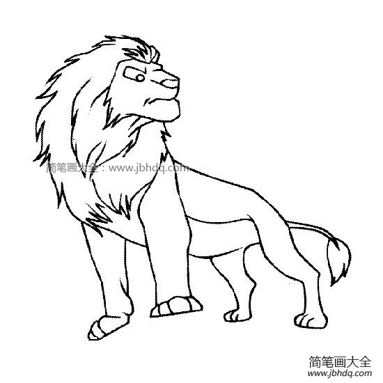 凶猛的狮子画法 简单图片