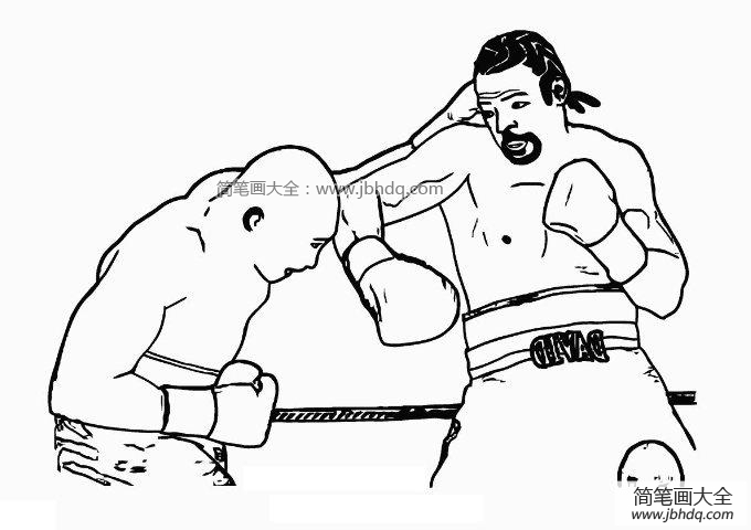 拳击手简笔画图片