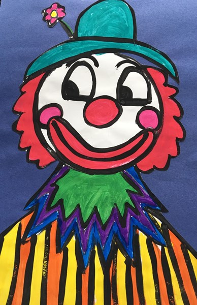 二年级绘画小丑图片