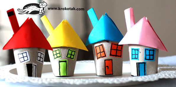 卫生纸筒手工制作房子幼儿园手工制作小屋