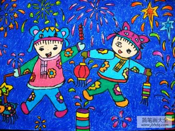2017年关于元宵节的儿童画作品欣赏