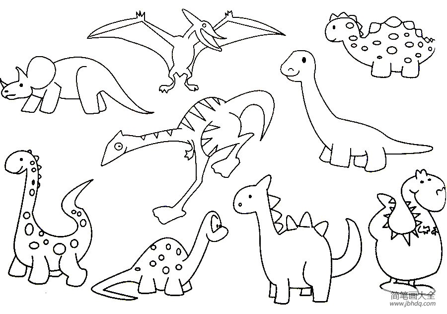 恐龙简笔画大全步骤图片