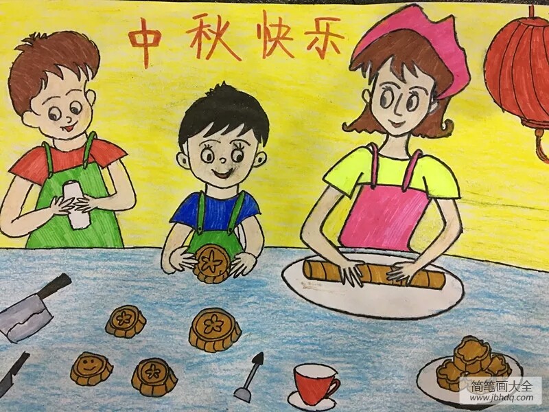 幼儿园中秋节画画作品图片