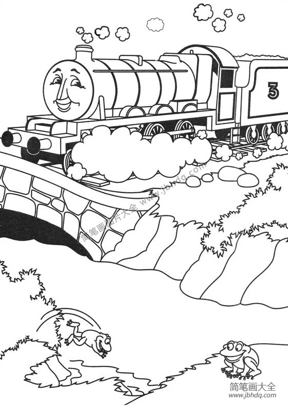 托马斯小火车素描图片