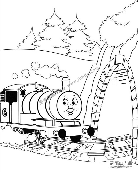 托马斯小火车素描图片
