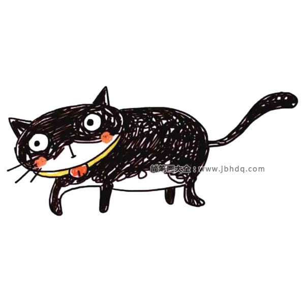 黑猫纹身图案 简笔画图片