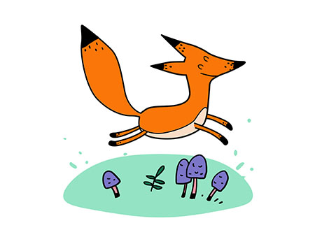 狐狸奔跑的简笔画图片