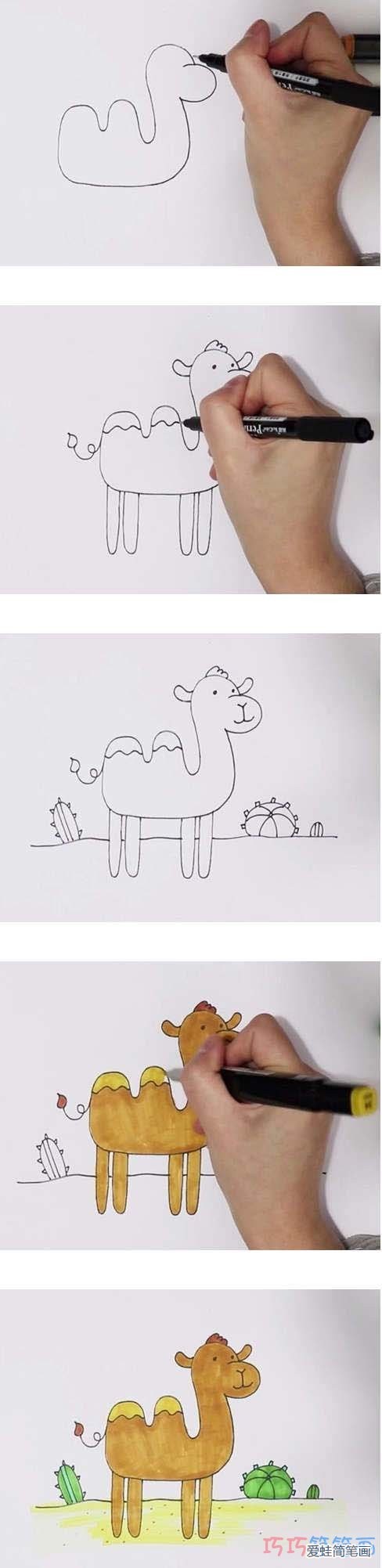 骆驼简笔画 背景图片