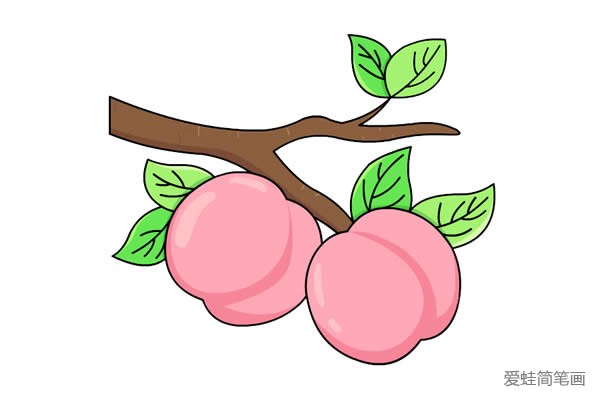 树上的桃子怎么画简单又好看